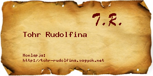 Tohr Rudolfina névjegykártya